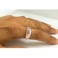 thumbnail image 5 of Halo Jewelers Center 6MM Round Cut Lab Created Moissanite And Natural Diamond Mens Anniversary Wedding Band Rings In 10k Rose Gold Jewelry for Mens (0.90 Cttw) Ring Size-8.5, 5 of 5