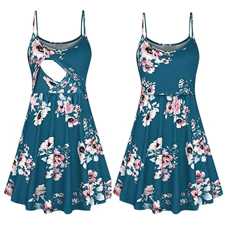 

Simplmasygenix Women s Maternity Short Sleeve Dresses Summer Clearance Clothing Comfortable Maternity Print Long-sleeved Street Fashion Flower Breastfeeding Dress For Pregnant Women