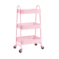 thumbnail image 1 of Carrito Organizador Multiusos 3 Niveles Acero Titanio Rosa, 1 of 5