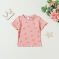 thumbnail image 5 of QTOCIO Toddler Girls Outfits, Kids Girl Clothes, Fashion Girls' Casual Short Sleeve Round Neck Collar Botton Solid Short Pants Sets, Pink, 2 Years, 5 of 8