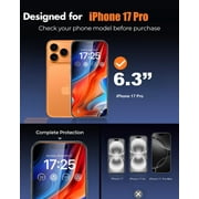 Apple iPhone 17 / iPhone 17 Pro Privacy Screen Protector, 2-Pack Shatterproof Tempered Glass Film 6.3