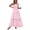 Pink, variant on Qiopertar Women's Lace Sleeveless Midi Dress Solid Color Round Neck Pleated Boho Beach Party Vacation Casual Comfy Elastic Waist with Pockets Long Dresses, White S