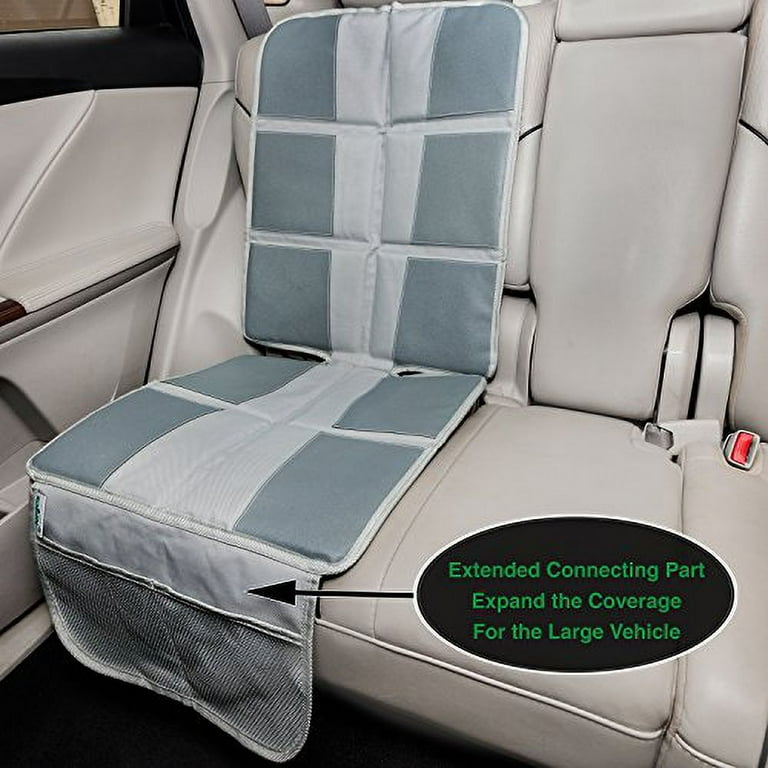 Grey Child Baby Car Seat Protector Enhanced Padded Booster Seat Cover for Vehicles Waterproof Seat Protectant Extra Large Storage Pocket Prevents Dirt and Damage Grey Walmart