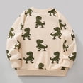 thumbnail image 3 of Pandaie Toddler Sweatshirt Boys Girls Long Sleeve Pullover 3T 4T 5T Dinosaur Cartoon Crewneck Tops Fall Winter Clothes 2-8Y Beige 2-3 Years, 3 of 7