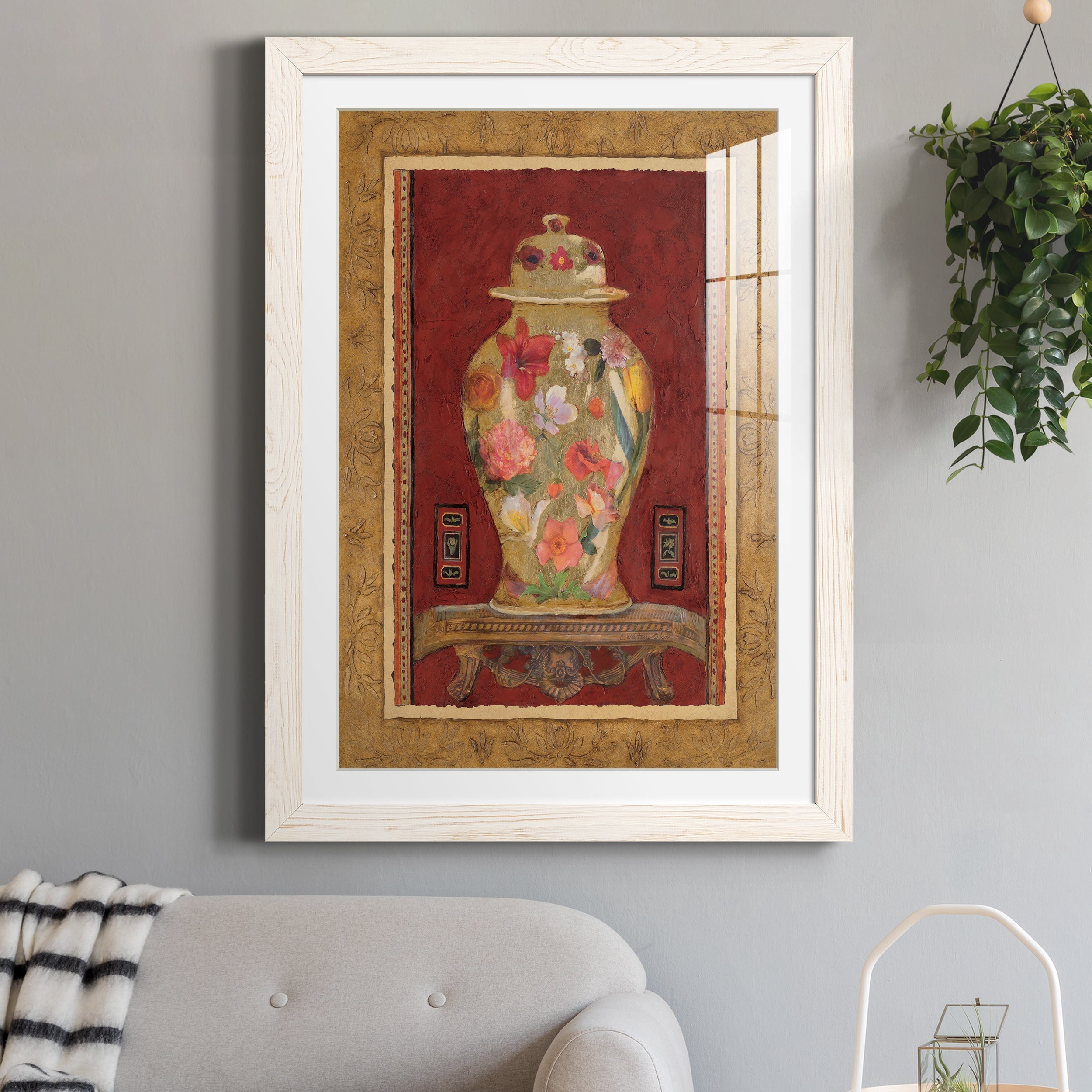 Romantic Urn I - Premium Framed Print - Distressed Barnwood Frame - Ready to Hang