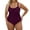 Dark Purple, variant on Womens Plus Size One Piece Swimsuits Women's Plus Size Monokini Push Up Bathing Suit Deep U Neck Summer Beach Vacation Orange XXL