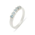 thumbnail image 1 of LBG British Made 14k White Gold Natural Blue Topaz Womens Eternity Ring - 33 size options - Sizes 4 to 12 Available, 1 of 6