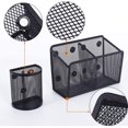 thumbnail image 4 of Magnetic Pencil Holder, 2 Pack, Mesh Wire Storage Baskets with Extra Strong Magnets 2 Large Compartments Marker and Pen Organizer Mesh Pen Locker Holder for Whiteboard, Refrigerator, 4 of 7