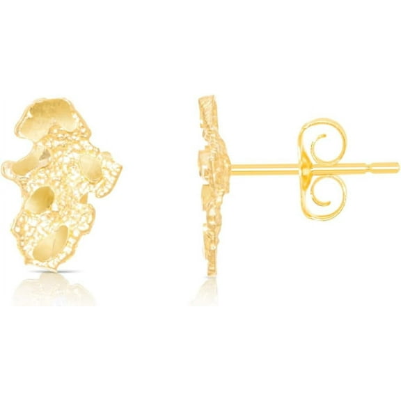 Floreo 10k Yellow Gold Solid Nugget Earrings