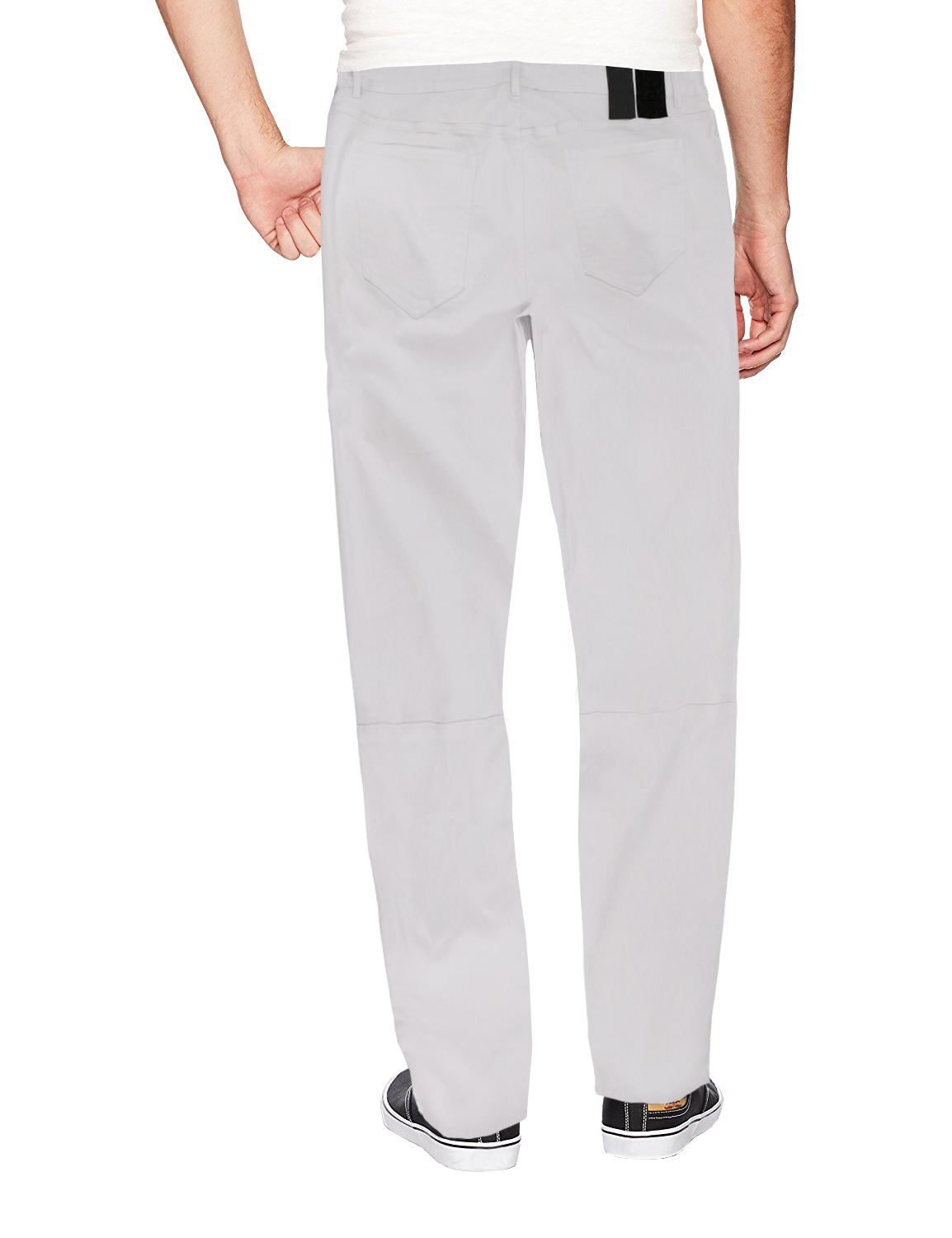 LR Scoop Men's Casual Stretch Denim Pants Moto Quilt Zipper Fashion Solid Jeans (White, 50x32) - image 2 of 3