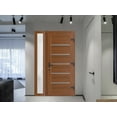 thumbnail image 4 of Front Exterior Prehung Metal-Plastic Door | Manux 8415 Walnut | Side Sidelite Transom | Office Commercial and Residential Doors Entrance Patio Garage 48 x 80 (W32+16x80) Left-hand, 4 of 6