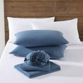 thumbnail image 6 of Eddie Bauer Solid Blue Cotton Flannel King Sheet Set, 6 of 8