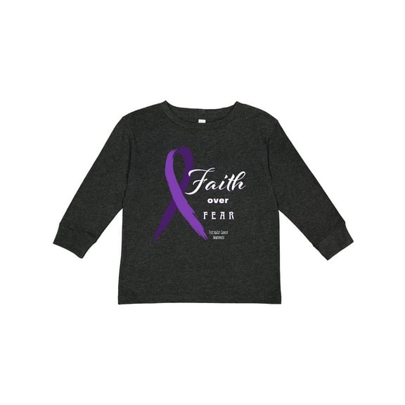 Inktastic Testicular Cancer Awareness Faith over Fear Boys or Girls Long Sleeve Toddler T-Shirt