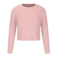 thumbnail image 1 of IROINID Pull-Over Col Rond pour Femmes Couleur Unie Casual Manches Courtes Automne et Hiver Pull Tops Chemisier, 1 of 6