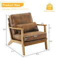 thumbnail image 2 of UBesGoo Modern Suede Upholstered Comfy Accent Chair, Armchair with Pillow, Reading Club Sofa Chair for Bedroom Living Room, Vintage Tone, 2 of 10