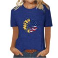 thumbnail image 1 of Tops Cortos para Mujeres Día de la Independencia Patriótica Impreso Cuello Redondo, Camiseta de Manga Corta Casual para la Primavera, Verano Y Fiesta, 1 of 4