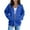 Blue, variant on WTOBBY Women's Raglan Sleeve Hooded Jacket Long Sleeve Solid Color Zip Up Casual Sweatshirt Athletic Fit Fleece Outerwear with Side Pockets for Sports Street Style,Beige L