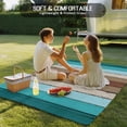 thumbnail image 4 of Aqua Teal Outdoor Rug 5x8 Ft - Reversible Patio Rug Outdoor Camping Rugs, Farmhouse Wood Grain Vintage Brown Striped Washable Indoor Outdoor Area Rugs, Non-Slip Outdoor Carpet Runner for Deck/Porch, 4 of 8