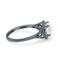thumbnail image 2 of Black Tone, Simulated Cubic Zirconia Size-5 Celtic Halo Art Deco Wedding Engagement Ring 925 Sterling Silver, 2 of 7