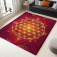 thumbnail image 3 of Area Rugs 7x8 ft Stain Resistant Washable Rug Red Colored Flower of Life, Machine Washable Rug with Non-Slip, Area Rug for Living Room Bedroom Dining Home Office, 3 of 7