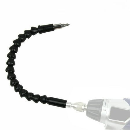 Pivoting Bit Tip Holder - Flexible Extension Screwdriver Bit Holder Extention Hex Shaft Screw Power Drill Connection Tip 11.8 inch Flex Adapter W/Extend Drive Quick Connect Adaptor Size Hexagon 1/4 ''