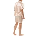 thumbnail image 3 of INSPIRE CHIC Mens Satin Pajama Sets Short Sleeves Summer 2 Piece Loungewear Sleepwears Nightwear S Rose Golden, 3 of 6