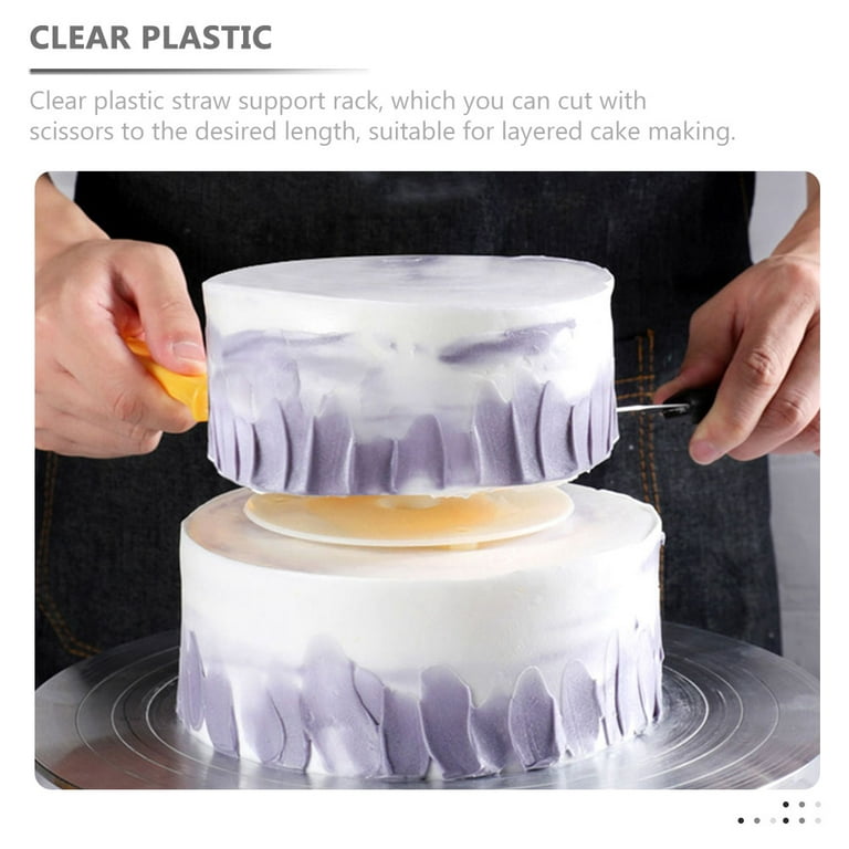8 Sets Cake Tier Stacking Kit Layered Cake Separator Plates Cake Support Rods Layered Cake Supplies, Size: 10.24 x 8.66 x 2.36, White
