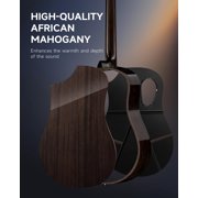 Donner Carbon X Wood Acoustic Guitar Beginner & Intermediate Learner Kits - Carbon Fiber Top, Wooden Bowl, 38 Durable Solid Guitar with Case, Strap, Steel-String, RISING-G1 (Gloss, Black)
