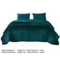 thumbnail image 5 of Juego de sábanas Benzara Bann King de 3 piezas, color verde terciopelo, 5 of 5