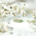 thumbnail image 6 of Rosec Jewels Natural Emerald Half Eternity Band with Diamond - Baguette Emerald Ring - AAA Quality - Ready to Gift for Anniversary, 10K Yellow Gold, US 7.50, 6 of 9