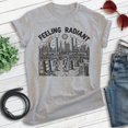 thumbnail image 2 of Feeling Radiant T-shirt, Unisex Women's Men's Shirt, Apocalypse Nuclear Fallout Science Fiction Mutant, Heather Gray, Medium, 2 of 6