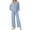 03-Misty Blue, variant on Lounge Sets for Women Casual Long Sleeve Button Down Shirt and Drawstring Wide Leg Pants Two Piece Outfits with Pockets Pjs