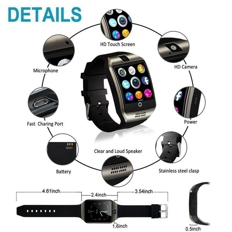 Reloj Inteligente Con Cámara Q18 Bluetooth Smartwatch Ranura Para Tarjeta  SIM TF