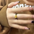 thumbnail image 3 of Minimalist ring, gold transfer bead couple ring, 3 of 6
