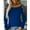 751_Blue, variant on YEJIMAN Gray Usa Shirts For Women, Polyeste Tank Top For Women, Women Fashion Neck Hollow-Out Studded Long Sleeve T Shirts Casual Tops