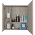 thumbnail image 6 of JERFIT Over The Door Medicine Cabinet with Mirror, 4 Adjustable Shelves, Double Door Storage Organizer for Bathroom, Gray, 6 of 7