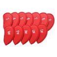 thumbnail image 4 of 12 Piezas Cubiertas De Hierro De Golf Gruesas Cubiertas De Cuero Sintético Gruesas De Golf Funda Protectora Se Adapta A Todas Las Marcas - Impermeable rojo Baoblaze Putter de golf en la cabeza, 4 of 5