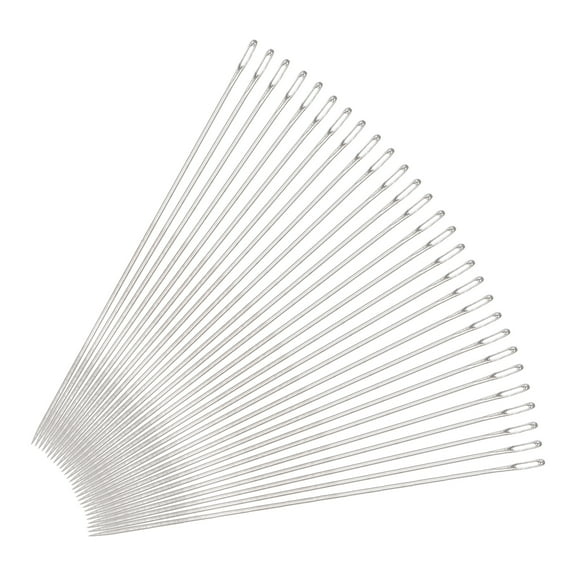 Uxcell 30Pcs Beading Needles Fine Thin Long Straight Sewing Embroidery Threads Stainless Steel 1.57 inch