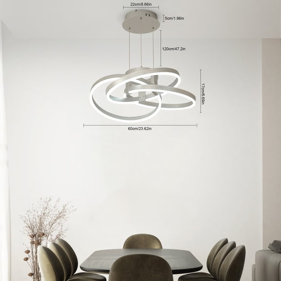 Modern LED Pendant Lighting for Dining Room & Kitchen Island Stepless Dimmable Pendant Light with Remote Dimming Chandelier Contemporary Adjustable Ceiling Fixture Ceiling Light