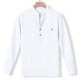 thumbnail image 5 of Blusa y camisa de manga larga con cuello alto para hombre, informal, de color liso, con botones, de media manga, con cuello alto y bolsillo, de poliéster., 5 of 8