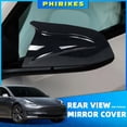 thumbnail image 2 of Couvercle de Rétroviseur pour Tesla Model 3 Autocollant de Rétroviseur Décoration de Voiture Modification Fibre de Carbone ABS pour Modèle3 2017-2022 Motif Fibre de Carbone, 2 of 5