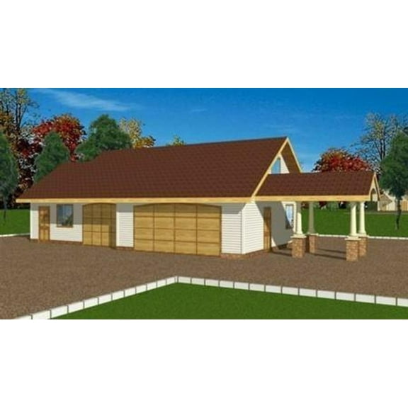 001-4023: Garage Craftsman 0 Bed, 0 Bath Luxury Home Plan, 0 Sq Ft: Full Blueprints with License to Build by Home Plan Marketplace - Lesuto