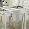 thumbnail image 3 of Camino de mesa beige con brillantes diamantes plateados, 32 x 180 cm, decoración glamurosa para cocina, café y tocador, 3 of 4