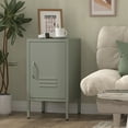 thumbnail image 2 of Marcree Metal Nightstand, Storage Cabinet with Shelf, Single Door Metal Cabinet, Multifunctional Home Table, Green, 2 of 7