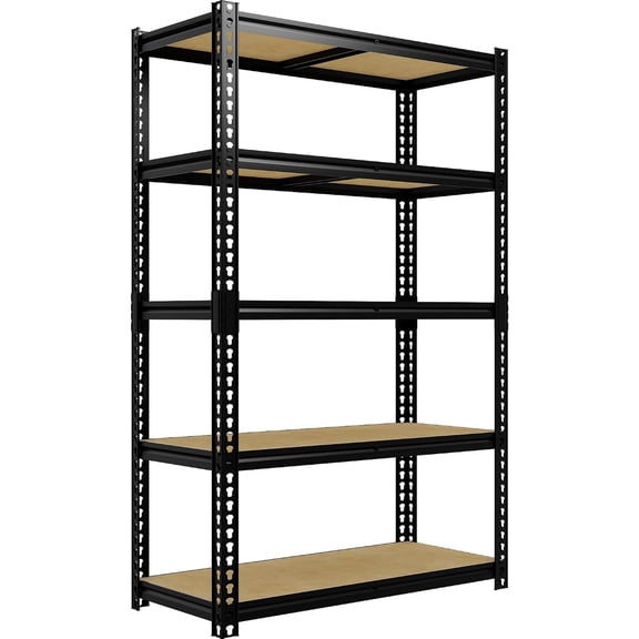 40-in W x 20-in D x 72-in H 5-Tier Heavy Duty Steel Garage Shelving Unit, 2500-lb Capacity, Adjustable MDF Shelves, 2-in-1 Design