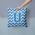 thumbnail image 2 of Carolines Treasures CJ1056-UPW1414 Letter U Chevron Blue & White Fabric Decorative Pillow, 2 of 4