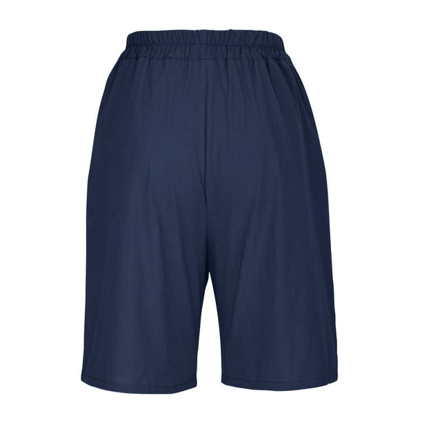 Women's Golf Navy Blue Cotton Shorts Womens QATAINLAV Women's