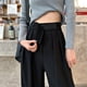 thumbnail image 3 of Pantalones de oficina estilo palazzo con bolsillos y cintura alta para mujer, 3 of 7