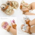 thumbnail image 5 of Infant Baby Girls Summer Sandals with Flower Soft Sole Newborn Toddler First Walker Crib Dress Shoes, 5 of 6
