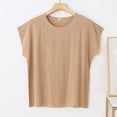 thumbnail image 2 of Oalirro Crew Neck Basic Solid Color T-Shirt for Women Casual Short Sleeve Summer Everyday Wear Loose Fit Basic Tees, 2 of 6